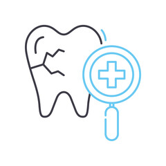 Obraz premium dental test line icon, outline symbol, vector illustration, concept sign