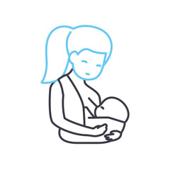breastfeeding line icon, outline symbol, vector illustration, concept sign