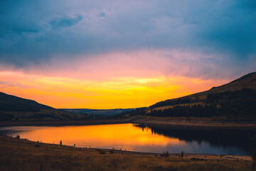 sunset over the lake