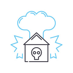 danger line icon, outline symbol, vector illustration, concept sign