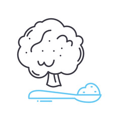 broccoli line icon, outline symbol, vector illustration, concept sign