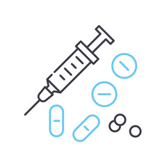 drug line icon, outline symbol, vector illustration, concept sign