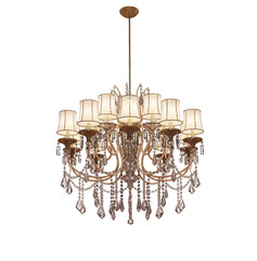 Retro chandelier  isolated on black background