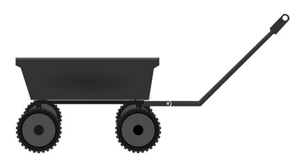 The garden trolley with monotone black vector
