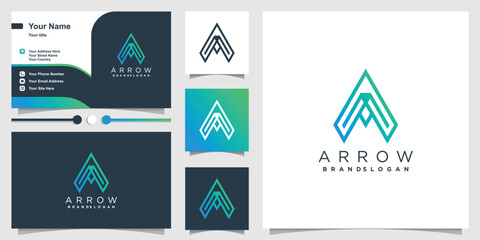 Arrow logo design vector with creative unique concept