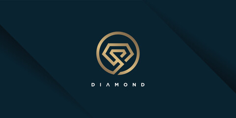 Diamond logo design vector with creative simple and unique concept