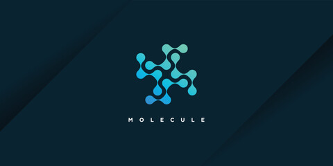 Molecule logo design vector with modern creative unique style