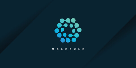 Fototapeta premium Molecule logo design vector with modern creative unique style
