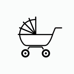 Baby Carriage Icon. Stroller Symbol - Vector.