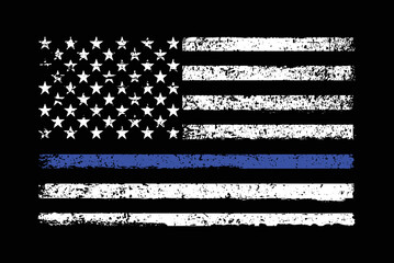 American Flag Blue Line Design