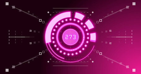 Image of scope scanning over shapes on black background