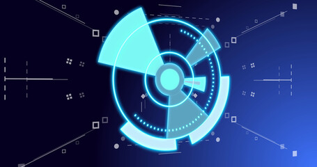 Image of scope scanning over shapes on black background