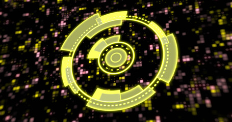 Image of scope scanning over moving columns on black background