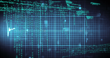 Image of data processing over cardiograph