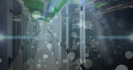 Image of spots over server room