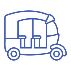 Rickshaw Multicolor Line Icon