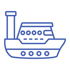 Ship Multicolor Line Icon