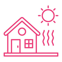 Heat Waves Multicolor Line Icon