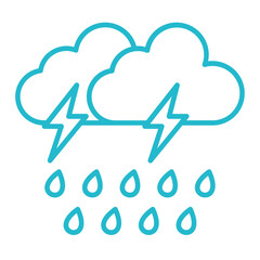 Rain Storm Multicolor Line Icon
