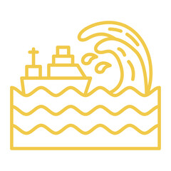 Tsunami Multicolor Line Icon