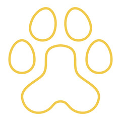 Paw Print Multicolor Line Icon