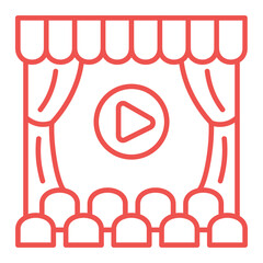 Cinema Multicolor Line Icon