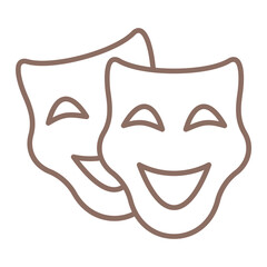 Theater Masks Multicolor Line Icon