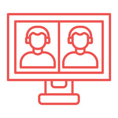Video Call Multicolor Line Icon