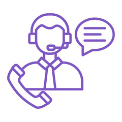 Obraz premium Customer Service Multicolor Line Icon