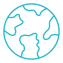 Planet Earth Multicolor Line Icon