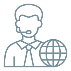 News Reporter Multicolor Line Icon