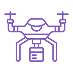 Drone Delivery Multicolor Line Icon