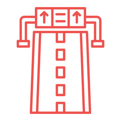 Highway Multicolor Line Icon