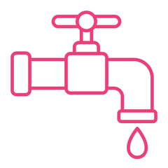 Water Tap Multicolor Line Icon