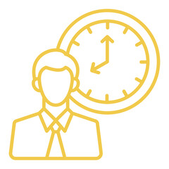 Clock Multicolor Line Icon