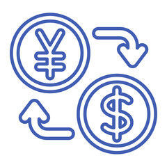 Currency Exchange Multicolor Line Icon