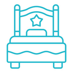 Single Bed Multicolor Line Icon