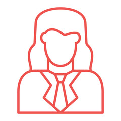 Female Accountant Multicolor Line Icon