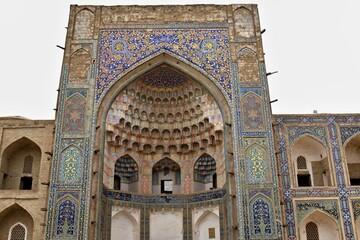 Abdulaziz Khan Madrasa. Bukhara. Uzbekistan.  - obrazy, fototapety, plakaty