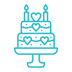 Cake Multicolor Line Icon