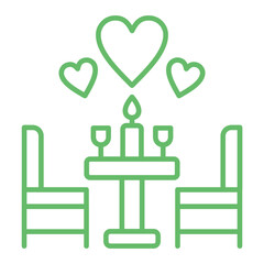 Dinner Multicolor Line Icon