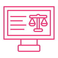 Online Court Multicolor Line Icon
