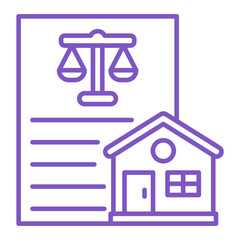Property Law Multicolor Line Icon