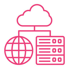 Hosting Multicolor Line Icon