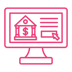 Online Banking Multicolor Line Icon