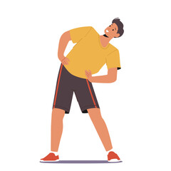 Man Doing Morning Exercises, Wellness, Sport and Health Concept. Teenager Workout, Male Character Training at Gym