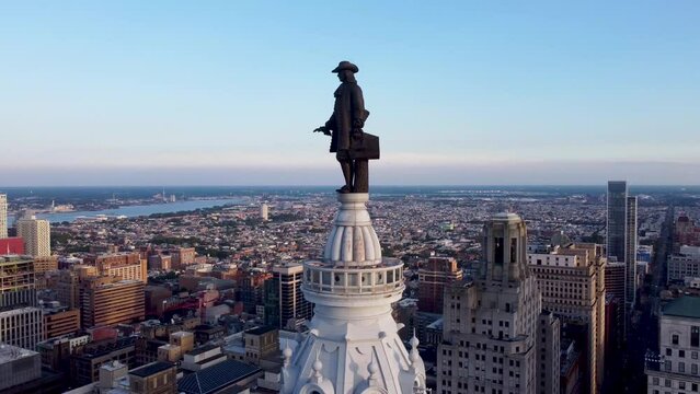 William Penn Pano Over Philadelphia Downtown