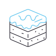 brownie line icon, outline symbol, vector illustration, concept sign