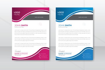 Clean and professional corporate company business letterhead template design