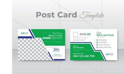 Medical healthcare postcard template or EDDM layout.